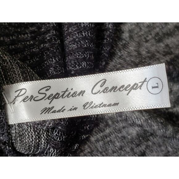 PerSeption Concept Sweater Womens L Gray Heather Cowl Neck Long Sleeve Pockets - Picture 4 of 13